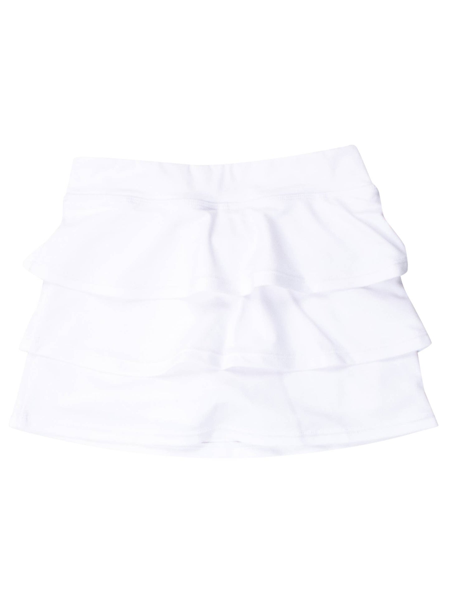 Girls White Tiered Active Skort