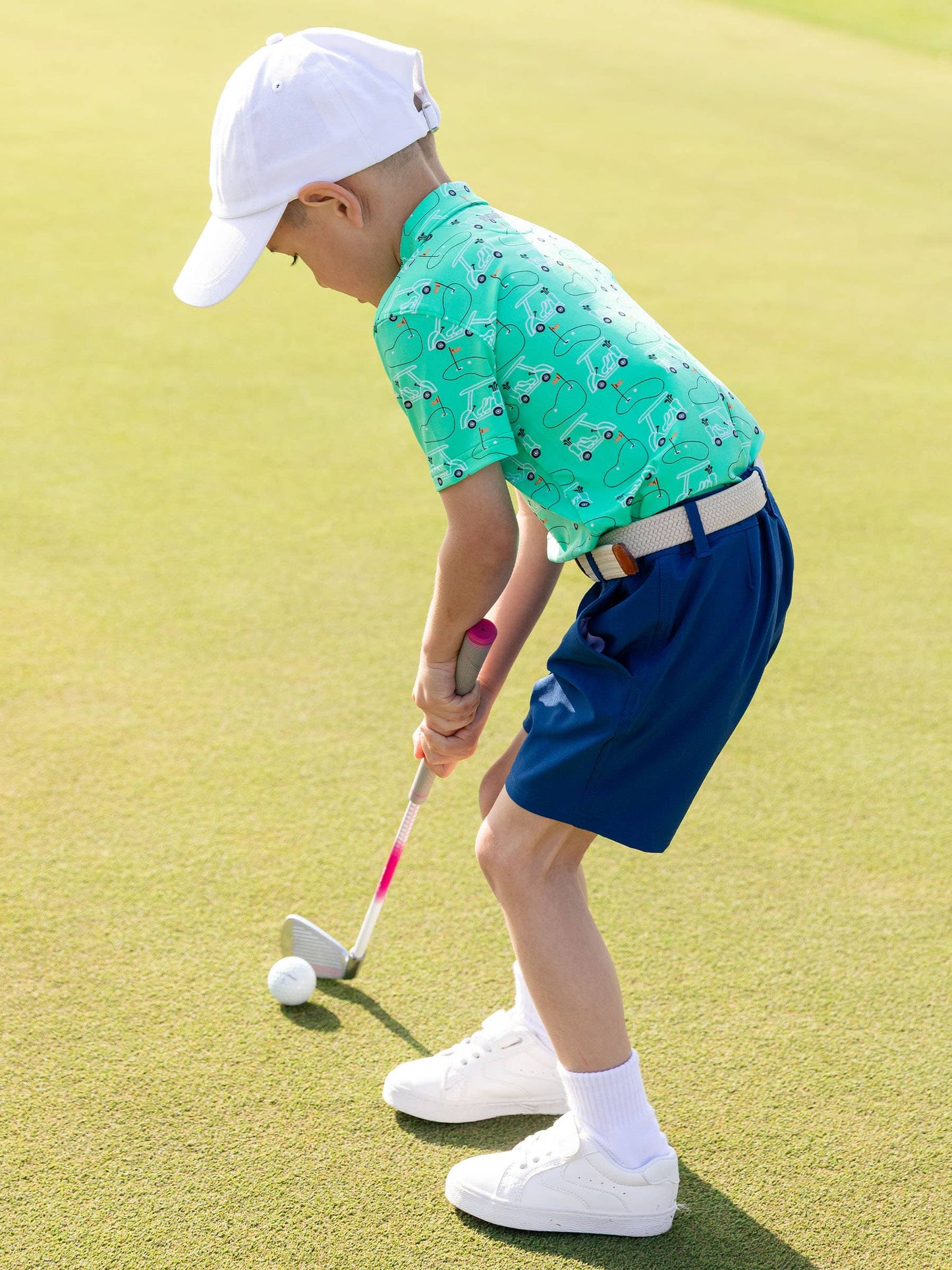 Boys Cart Cruisers Knit Short Sleeve Performance Polo