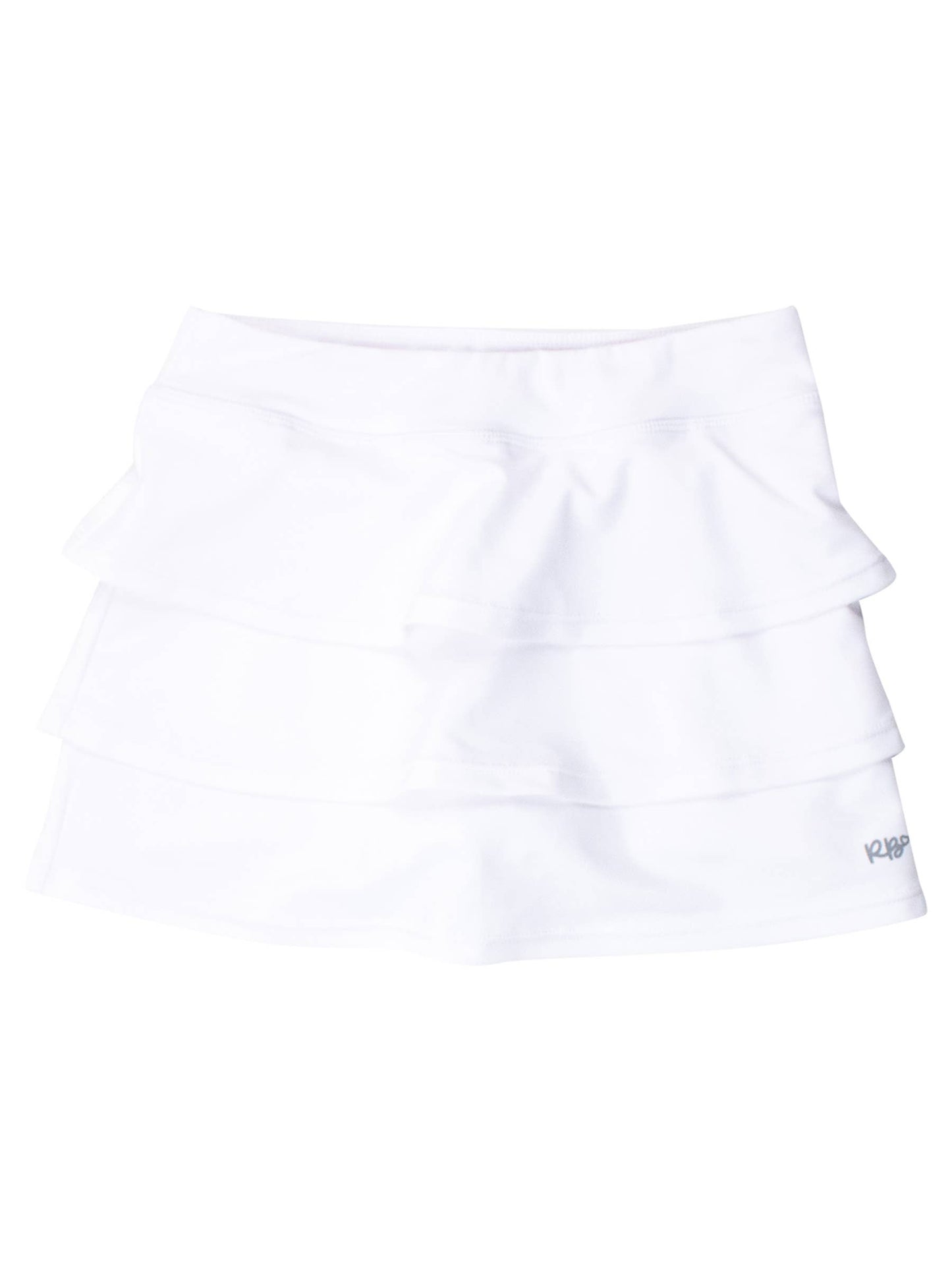 Girls White Tiered Active Skort