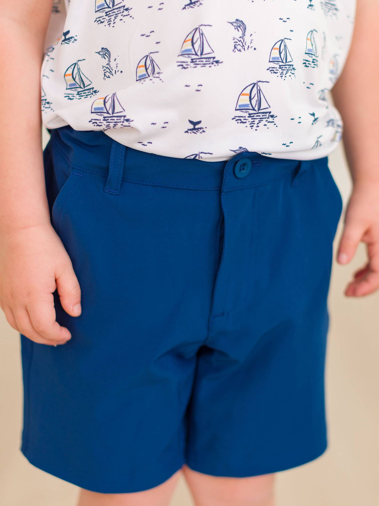 Boys Navy Hybrid Shorts