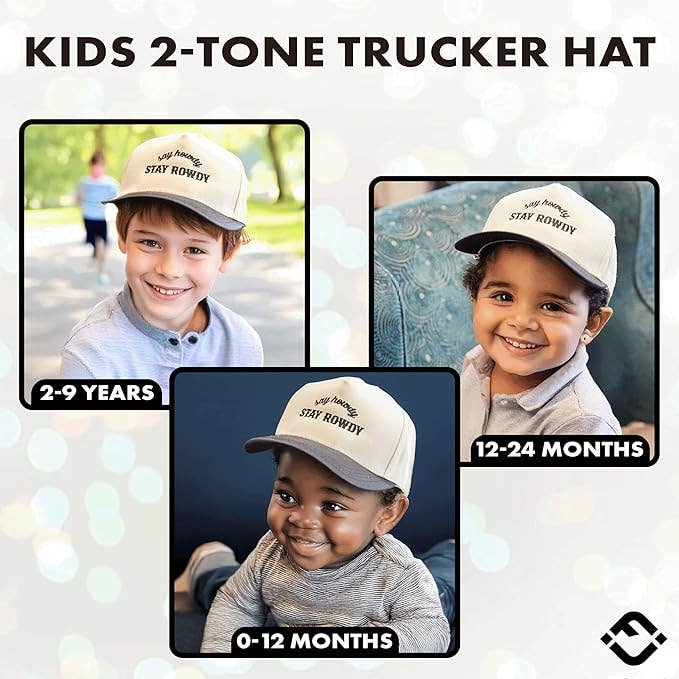 Kids/Baby Two Tone Vintage Cap - Say Howdy Stay Rowdy