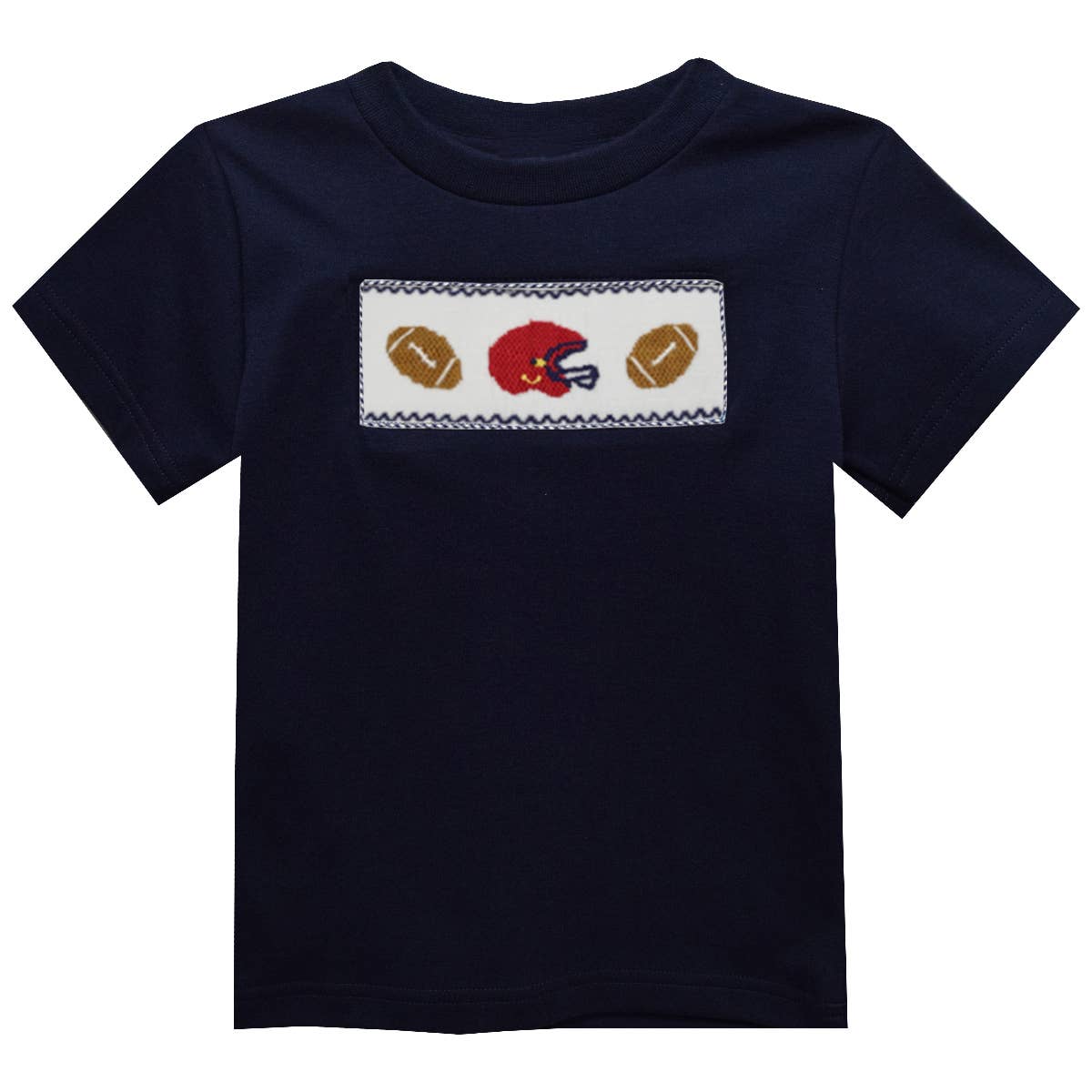 Football Smocked Knit Short Sleeve Boys T-Shirt