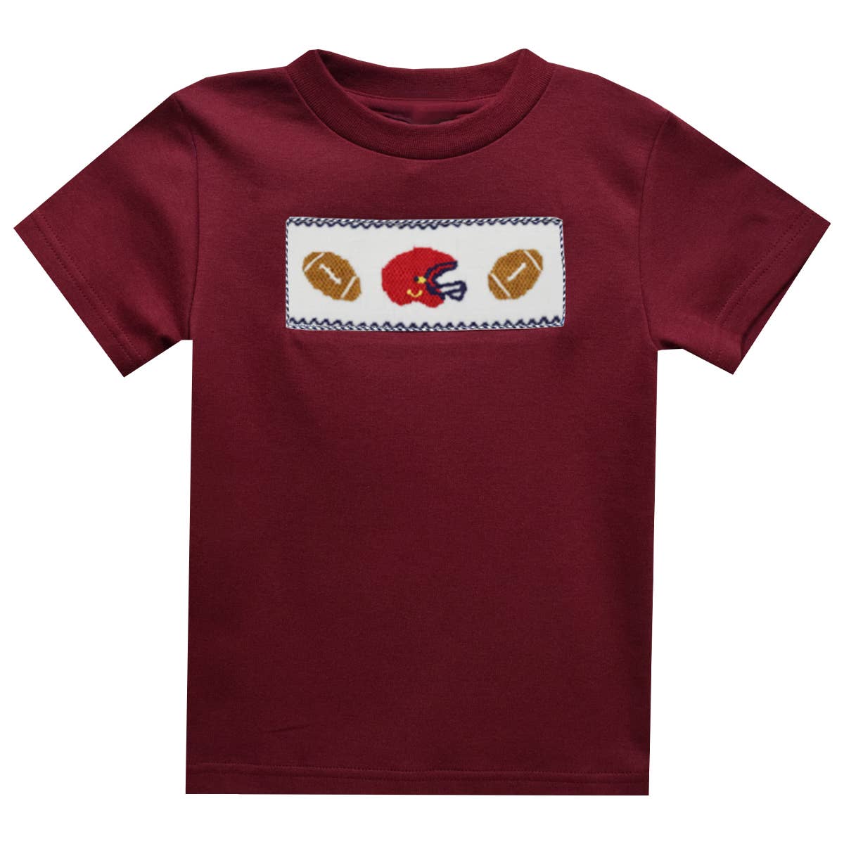 Football Smocked Knit Short Sleeve Boys T-Shirt