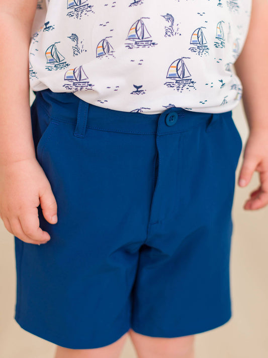 Boys Navy Hybrid Shorts